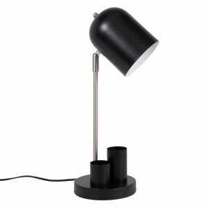 Lámpara de escritorio de metal negro