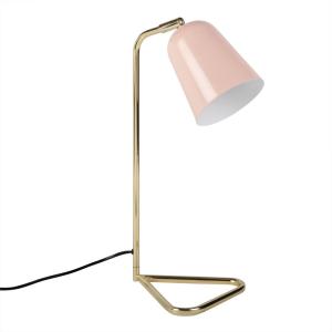Lámpara de escritorio de metal rosa y dorado