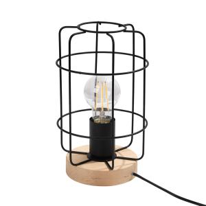 Lámpara de escritorio madera negra acero/madera  alt. 25 cm