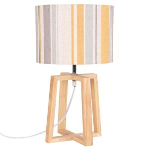 Lámpara de hevea con pantalla de estampado de rayas