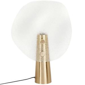 Lámpara de hierro dorado y globo de cristal H42