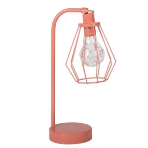 Lámpara de LED con soporte de metal rosa