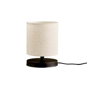 Lámpara de madera con pantalla cirdular de tela crema Ø15cm…