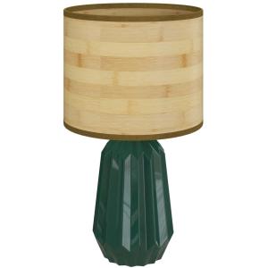 Lámpara de mesa 22x22x39 cm verde y madera natural