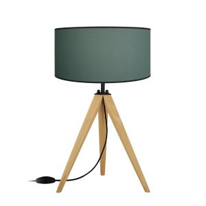 Lámpara de mesa 30cm madera verde