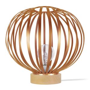 Lámpara de mesa 36cm madera cobre