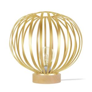 Lámpara de mesa 36cm madera dorado