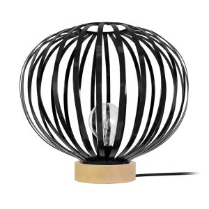 Lámpara de mesa 36cm madera negro