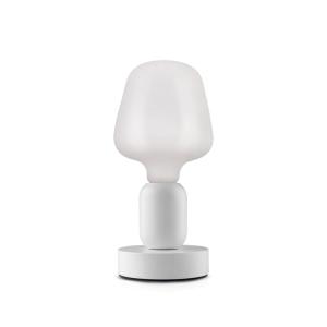 Lámpara de mesa a pilas en color blanco con bombilla LED sa…