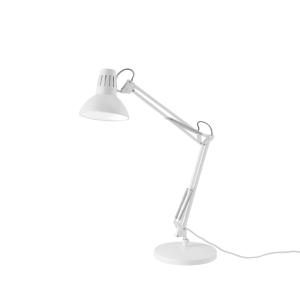 Lámpara de mesa ajustable en metal blanco