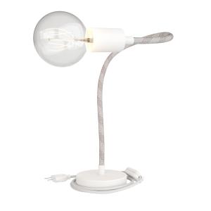 Lámpara de mesa articulada blanca de luz difusa