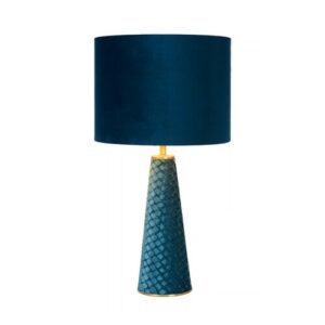 Lámpara de mesa azul con base de algodón suave y pantalla c…