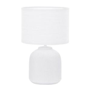 Lámpara de mesa blanca cerámica y tela moderna 1 luz