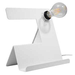 Lámpara de mesa blanco acero  alt. 24 cm
