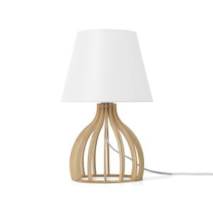 Lámpara de mesa blanco madera clara 36 cm