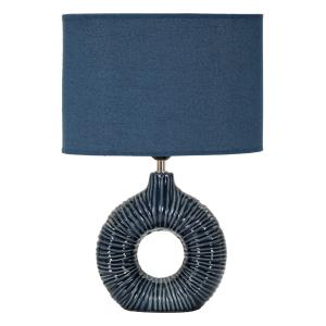 Lámpara de mesa cerámica azul 28,5x15x43 cm