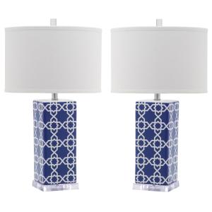 Lámpara de mesa cerámica en azul marino, 40 x 40 x 70 cm