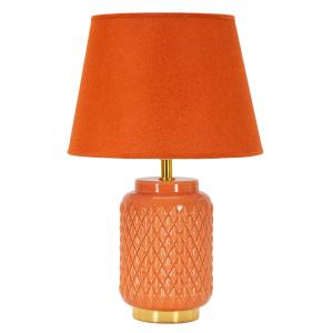Lámpara de mesa cerámica naranja ø 28x44 cm