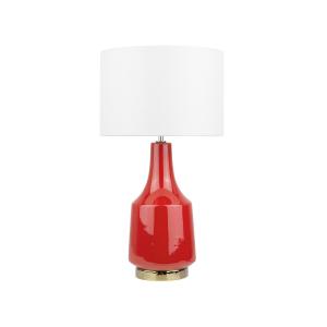 Lámpara de mesa cerámica rojo
