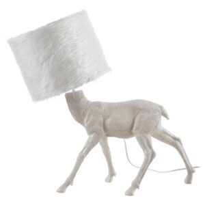Lámpara de mesa ciervo de resina blanca