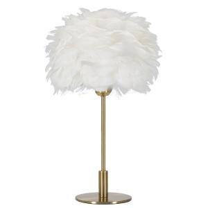 Lámpara de mesa con plumas blancas cm ø 30x50