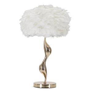 Lámpara de mesa con plumas blancas cm ø 40x63