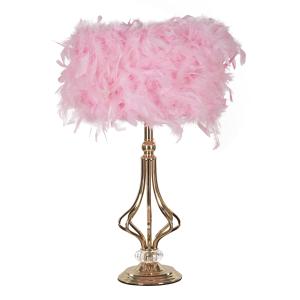 Lámpara de mesa con plumas rosa cm ø 25x54