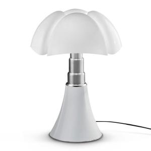 Lámpara de mesa con soporte metal blanco 66-86cm