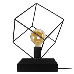 Lámpara de mesa cubo metal negro