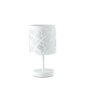 Lámpara de mesa de acero blanco con decoraciones de corte l…