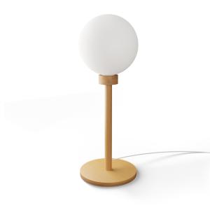 Lámpara de mesa de bambú con difusor de cristal D 22cm