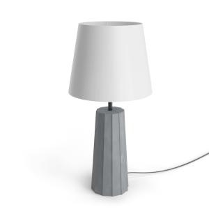 Lámpara de mesa de cemento con pantalla blanca D 24cm