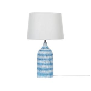 Lámpara de mesa de cerámica azul blanco crema 66 cm