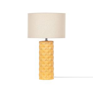 Lámpara de mesa de cerámica beige amarillo 49 cm