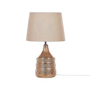 Lámpara de mesa de cerámica beige marrón dorado 47 cm