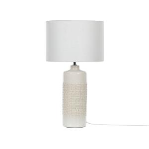 Lámpara de mesa de cerámica blanca 58 cm