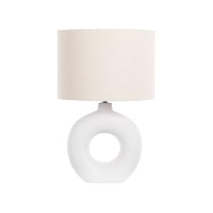 Lámpara de mesa de cerámica blanco beige claro 58 cm