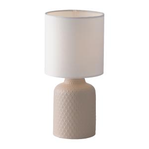 Lámpara de mesa de cerámica color tórtola con pantalla de t…