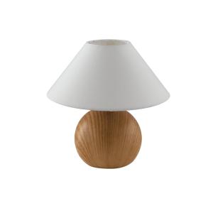 Lámpara de mesa de cerámica de efecto madera clara y pantal…