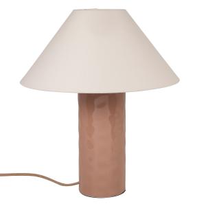 Lámpara de mesa de cerámica en rosa antiguo con pantalla có…