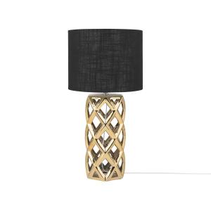 Lámpara de mesa de cerámica negro dorado 71 cm