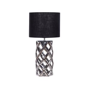 Lámpara de mesa de cerámica negro plateado 71 cm