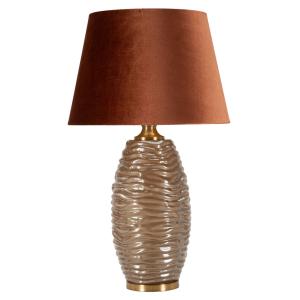 Lámpara de mesa de cristal marrón ø 45,5x79 cm