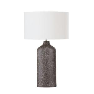 Lámpara de mesa de gres gris y pantalla de poliéster recicl…