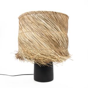 Lámpara de mesa de hierba negro natural