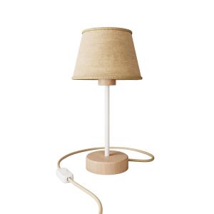Lámpara de mesa de madera con pantalla Imperio