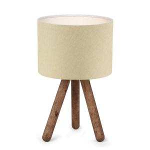 Lámpara de mesa de madera en beige 19x15x32 cm