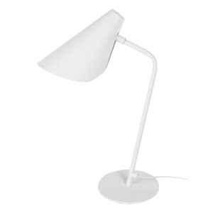 Lámpara de mesa de metal blanco arenado