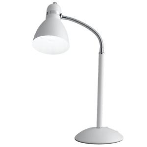 Lámpara de mesa de metal blanco con pantalla ajustable