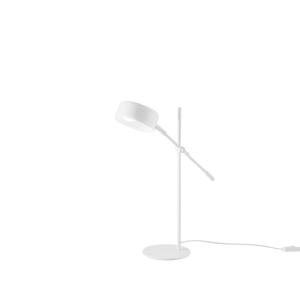 Lámpara de mesa de metal blanco con punto de luz ajustable
